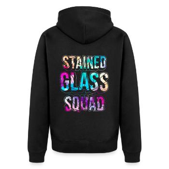 Stained Glass Artist Stained Glass Squad - Unisex Premium Organic Zip Hoodie - black - Back - Nico (187cm)