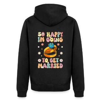 Im Going To Get Married Groovy Bridal Party Braut - Unisex Premium Bio Zip Hoodie - Schwarz - Hinten - Nico (187cm)