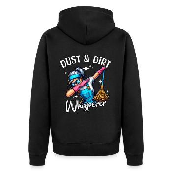 Cleaner Whisperer Cleaning Lady - Unisex Premium Organic Zip Hoodie - black - Back - Nico (187cm)