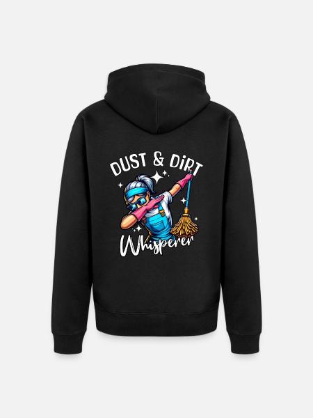 Cleaner Whisperer Cleaning Lady - Unisex Premium Organic Zip Hoodie - black