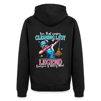 Femme de ménage Legend Femme de ménage - Veste à capuche bio Premium Unisexe - noir - Dos - Nico (187cm)