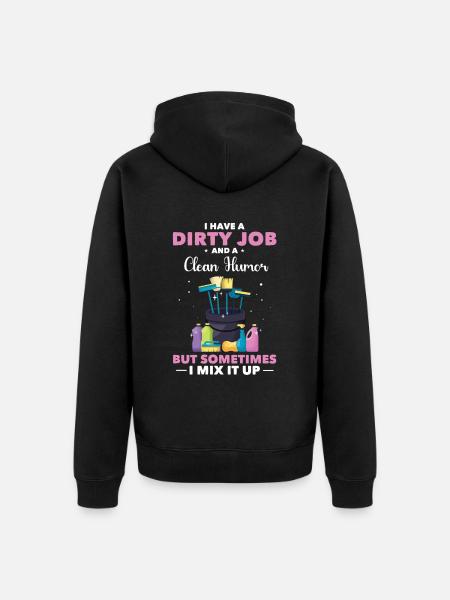 Cleaning lady - Unisex Premium Organic Zip Hoodie - black