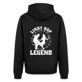 Lindy Hop Tänzer Swing Tanzpaar Swing Dance - Unisex Premium Bio Zip Hoodie - Schwarz - Hinten - Nico (187cm)