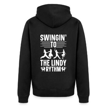 Lindy Hop Tänzer Swing Tanzpaar Swing Dance - Unisex Premium Bio Zip Hoodie - Schwarz - Hinten - Nico (187cm)