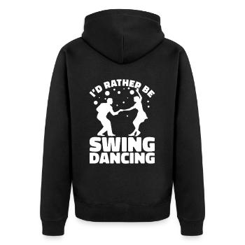 Lindy Hop Dancers Swing Dance Couple Swing Dance - Unisex Premium Organic Zip Hoodie - black - Back - Nico (187cm)