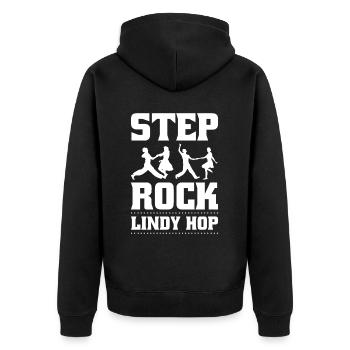 Lindy Hop Tänzer Swing Tanzpaar Swing Dance - Unisex Premium Bio Zip Hoodie - Schwarz - Hinten - Nico (187cm)