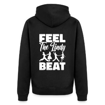 Lindy Hop Tänzer Swing Tanzpaar Swing Dance - Unisex Premium Bio Zip Hoodie - Schwarz - Hinten - Nico (187cm)