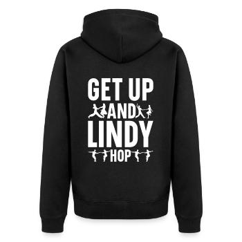 Lindy Hop Tänzer Swing Tanzpaar Swing Dance - Unisex Premium Bio Zip Hoodie - Schwarz - Hinten - Nico (187cm)