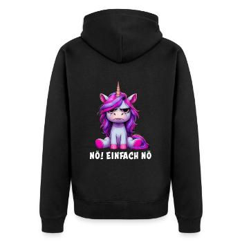 Nope, just Nope - Unisex Premium Organic Zip Hoodie - black - Back - Nico (187cm)
