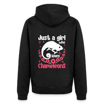 Caméléon Reptile Gardien de Zoo lézard Safari - Veste à capuche bio Premium Unisexe - noir - Dos - Nico (187cm)