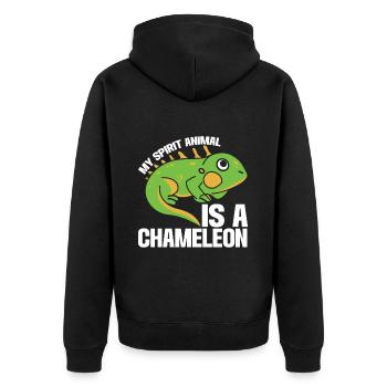 Caméléon Reptile Gardien de Zoo lézard Safari - Veste à capuche bio Premium Unisexe - noir - Dos - Nico (187cm)
