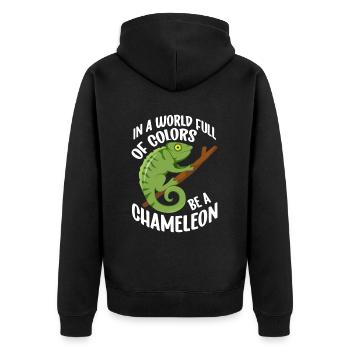 Caméléon Reptile Gardien de Zoo lézard Safari - Veste à capuche bio Premium Unisexe - noir - Dos - Nico (187cm)