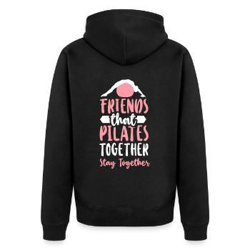 Pilates Instructor Teacher Friends - Unisex Premium Organic Zip Hoodie - black - Back - Nico (187cm)