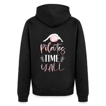 Instructeur de Pilates Professeur Fille - Veste à capuche bio Premium Unisexe - noir - Dos - Nico (187cm)