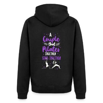 Pilates Instructor Teacher Couple - Unisex Premium Bio Zip Hoodie - Schwarz - Hinten - Nico (187cm)