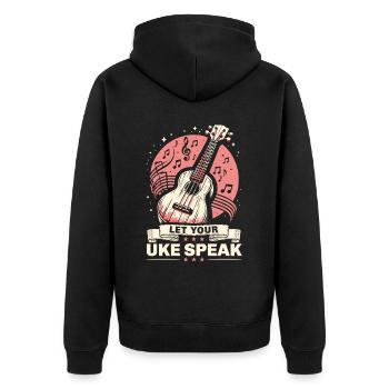 Ukulélé Professeur Instrument Ukulélé Joueur Uke - Veste à capuche bio Premium Unisexe - noir - Dos - Nico (187cm)