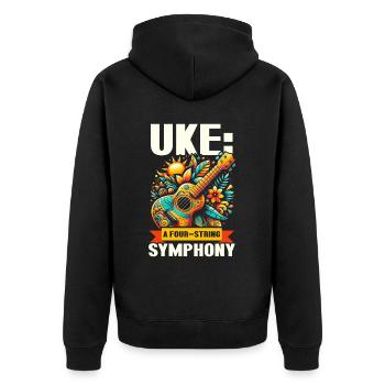 Ukelele Lehrer Instrument Ukelele Player Uke - Unisex Premium Bio Zip Hoodie - Schwarz - Hinten - Nico (187cm)