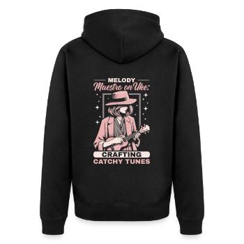 Ukulélé Professeur Instrument Ukulélé Joueur Uke - Veste à capuche bio Premium Unisexe - noir - Dos - Nico (187cm)