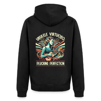 Ukulélé Professeur Instrument Ukulélé Joueur Uke - Veste à capuche bio Premium Unisexe - noir - Dos - Nico (187cm)