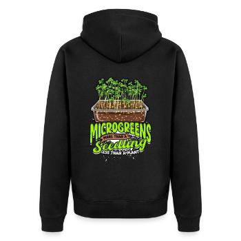 Micro-pousses Micro-pousses - Veste à capuche bio Premium Unisexe - noir - Dos - Nico (187cm)