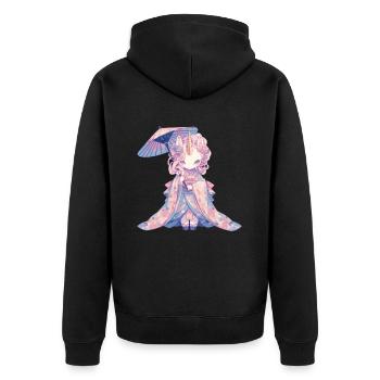 Licorne Kawaii Japonais - Veste à capuche bio Premium Unisexe - noir - Dos - Nico (187cm)