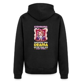 Fête des mères, belle-mère navigue dans un drame pour adolescents - Veste à capuche bio Premium Unisexe - noir - Dos - Nico (187cm)