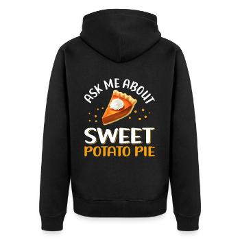Sweet Potato Pie Sweet Potato Pie Gift - Unisex Premium Organic Zip Hoodie - black - Back - Nico (187cm)