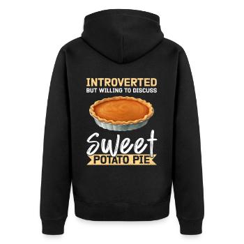 Sweet Potato Pie Baking Gift - Unisex Premium Organic Zip Hoodie - black - Back - Nico (187cm)