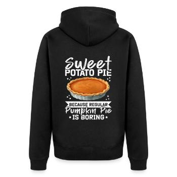 Sweet Potato Pie Lover Gift - Unisex Premium Organic Zip Hoodie - black - Back - Nico (187cm)