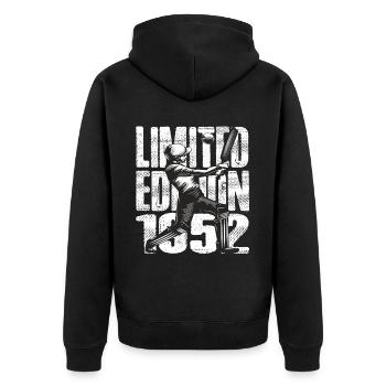 Limited Edition 1952 Limited Edition Cricket - Unisex Premium Bio Zip Hoodie - Schwarz - Hinten - Nico (187cm)