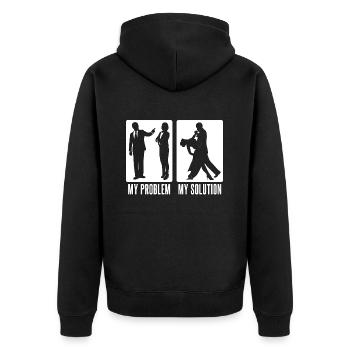 Ballroom Dancer My Problem My Pictogram Mom Dad - Unisex Premium Bio Zip Hoodie - Schwarz - Hinten - Nico (187cm)