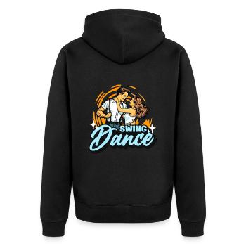Swing Dance Lindy Hop Couple Dancing Swing Dancer - Unisex Premium Organic Zip Hoodie - black - Back - Nico (187cm)