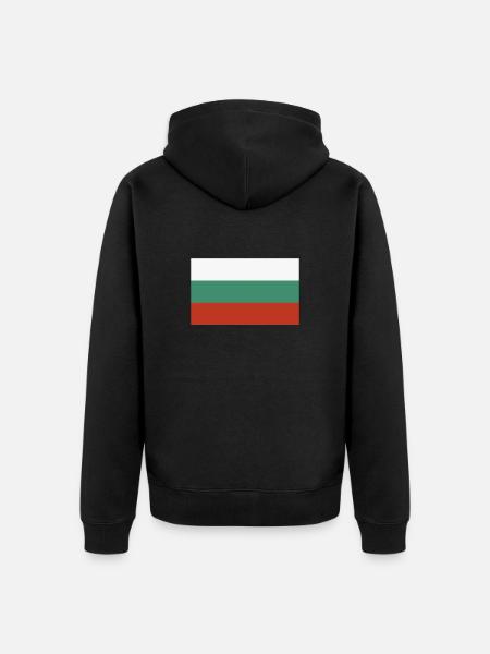 Flag of Bulgaria - Unisex Premium Organic Zip Hoodie - black