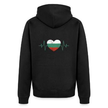 Battement de cœur de la Bulgarie - Veste à capuche bio Premium Unisexe - noir - Dos - Nico (187cm)