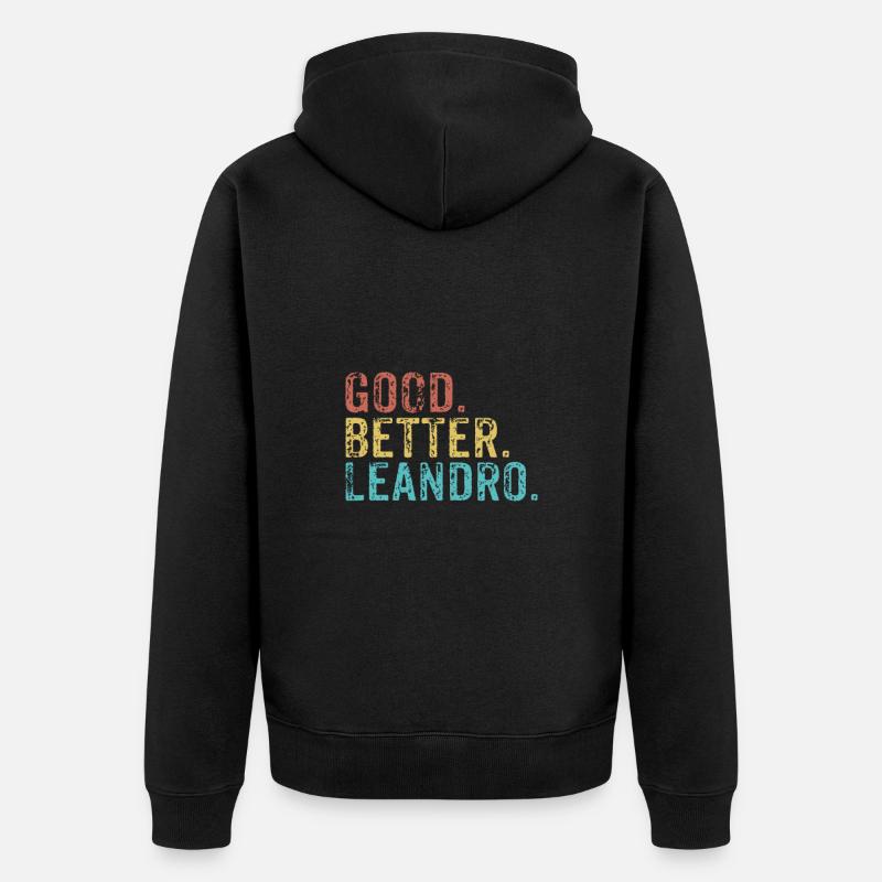 Cool guys are called leandro - Unisex Premium Bio Zip Hoodie - Schwarz