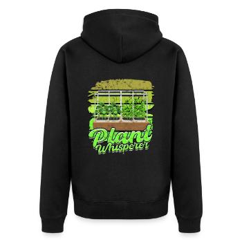 Microgreen Microgreens Plant Whisperer - Unisex Premium Organic Zip Hoodie - black - Back - Nico (187cm)