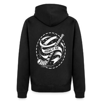 Bâton de hockey sur glace gardien de but - Veste à capuche bio Premium Unisexe - noir - Dos - Nico (187cm)