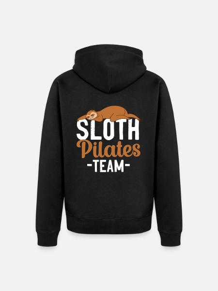 Pilates Instructor Teacher Sloth - Unisex Premium Organic Zip Hoodie - black