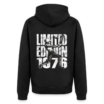 Édition limitée 1976 Édition limitée Cricket - Veste à capuche bio Premium Unisexe - noir - Dos - Nico (187cm)