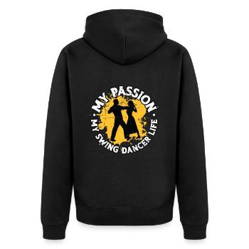 Swing Dancer My Passion My Swing Music Lindy Hop - Unisex Premium Organic Zip Hoodie - black - Back - Nico (187cm)