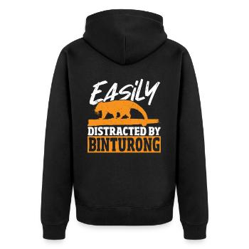 Binturong Bearcat Gift - Unisex Premium Organic Zip Hoodie - black - Back - Nico (187cm)