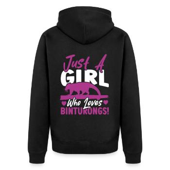 Binturong Bearcat Gift - Unisex Premium Organic Zip Hoodie - black - Back - Nico (187cm)