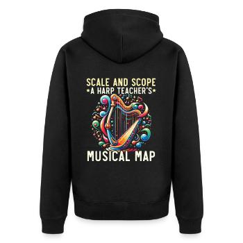 Harfenlehrer Harfenist Musikinstrument Harfenspieler - Unisex Premium Bio Zip Hoodie - Schwarz - Hinten - Nico (187cm)