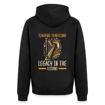 Harfenlehrer Harfenist Musikinstrument Harfenspieler - Unisex Premium Bio Zip Hoodie - Schwarz - Hinten - Nico (187cm)
