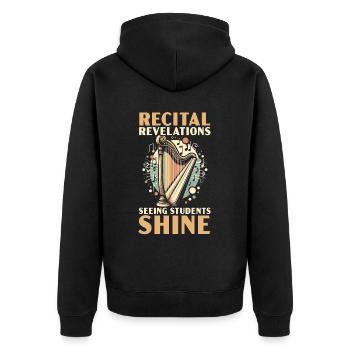 Harfenlehrer Harfenist Musikinstrument Harfenspieler - Unisex Premium Bio Zip Hoodie - Schwarz - Hinten - Nico (187cm)