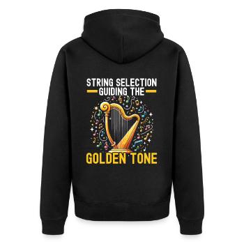 Harfenlehrer Harfenist Musikinstrument Harfenspieler - Unisex Premium Bio Zip Hoodie - Schwarz - Hinten - Nico (187cm)
