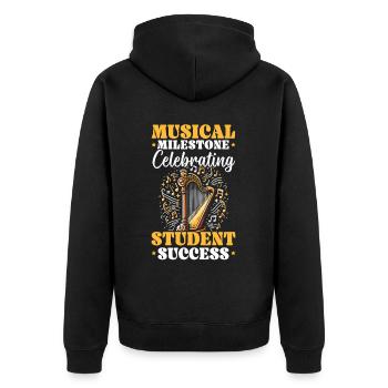 Harfenlehrer Harfenist Musikinstrument Harfenspieler - Unisex Premium Bio Zip Hoodie - Schwarz - Hinten - Nico (187cm)
