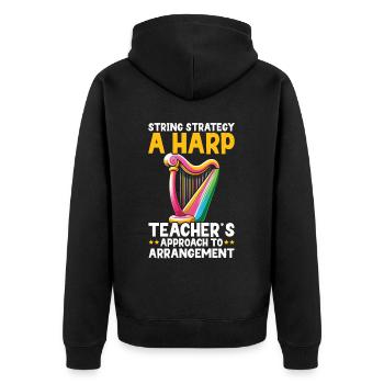 Harfenlehrer Harfenist Musikinstrument Harfenspieler - Unisex Premium Bio Zip Hoodie - Schwarz - Hinten - Nico (187cm)