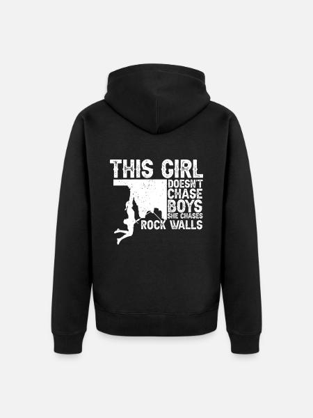 Rock Kletterer Klettern Berg - Unisex Premium Bio Zip Hoodie - Schwarz