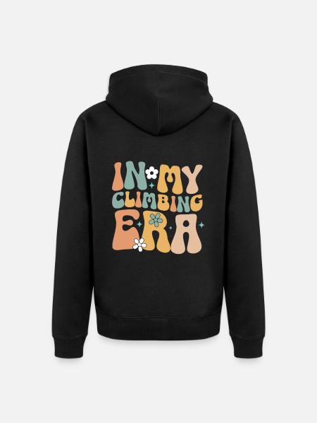 Rock Climber Climbing Mountain - Unisex Premium Organic Zip Hoodie - black